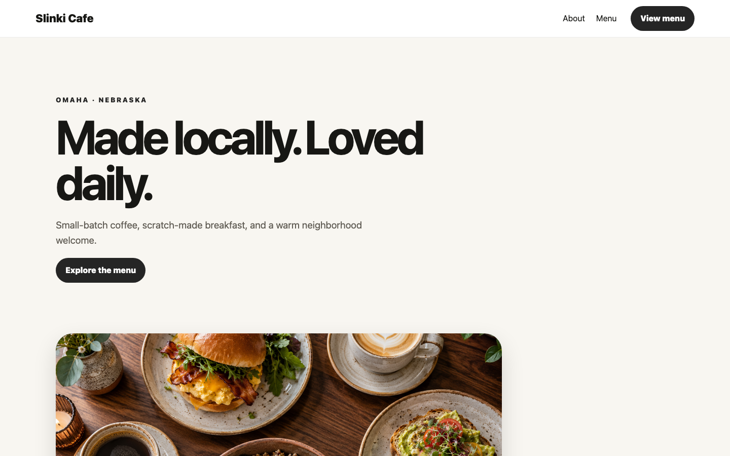 Clean minimal Slinki website template